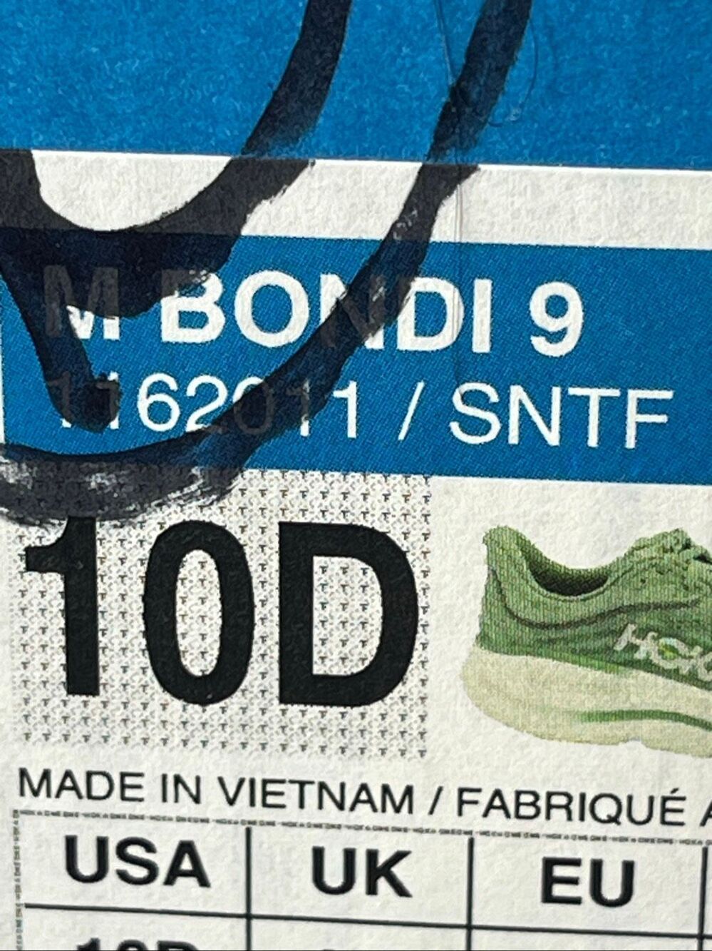 NIB Hoka Bondi 9 Men's Size 10 (US 10D / EU 44) SNTF Green Running Shoes - Picture 7 of 7